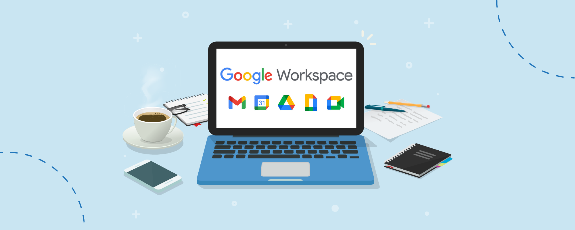 #9134 - Featured image illustrations_Improve Your Business Using Google Workspace